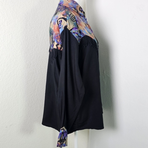 VTG Sebatu Shirt One Size Fringe,Beaded,Art To Wear,Western - Picture 5 of 14